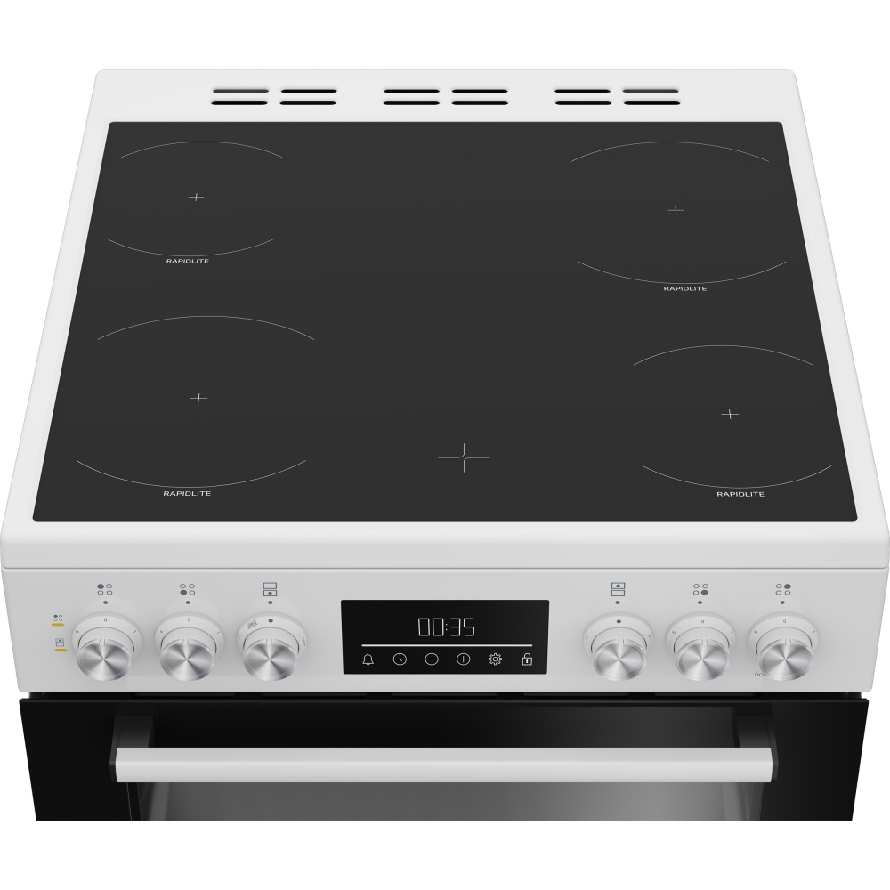 Beko EDC6731W Ceramic Electric Cooker with Double Oven, White, A Rated