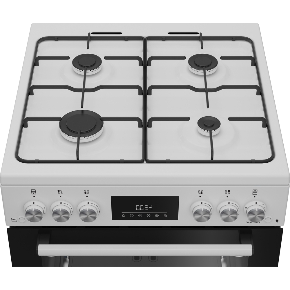 Beko EDG6231W Gas Cooker with Separate Grill, White, A+ Rated