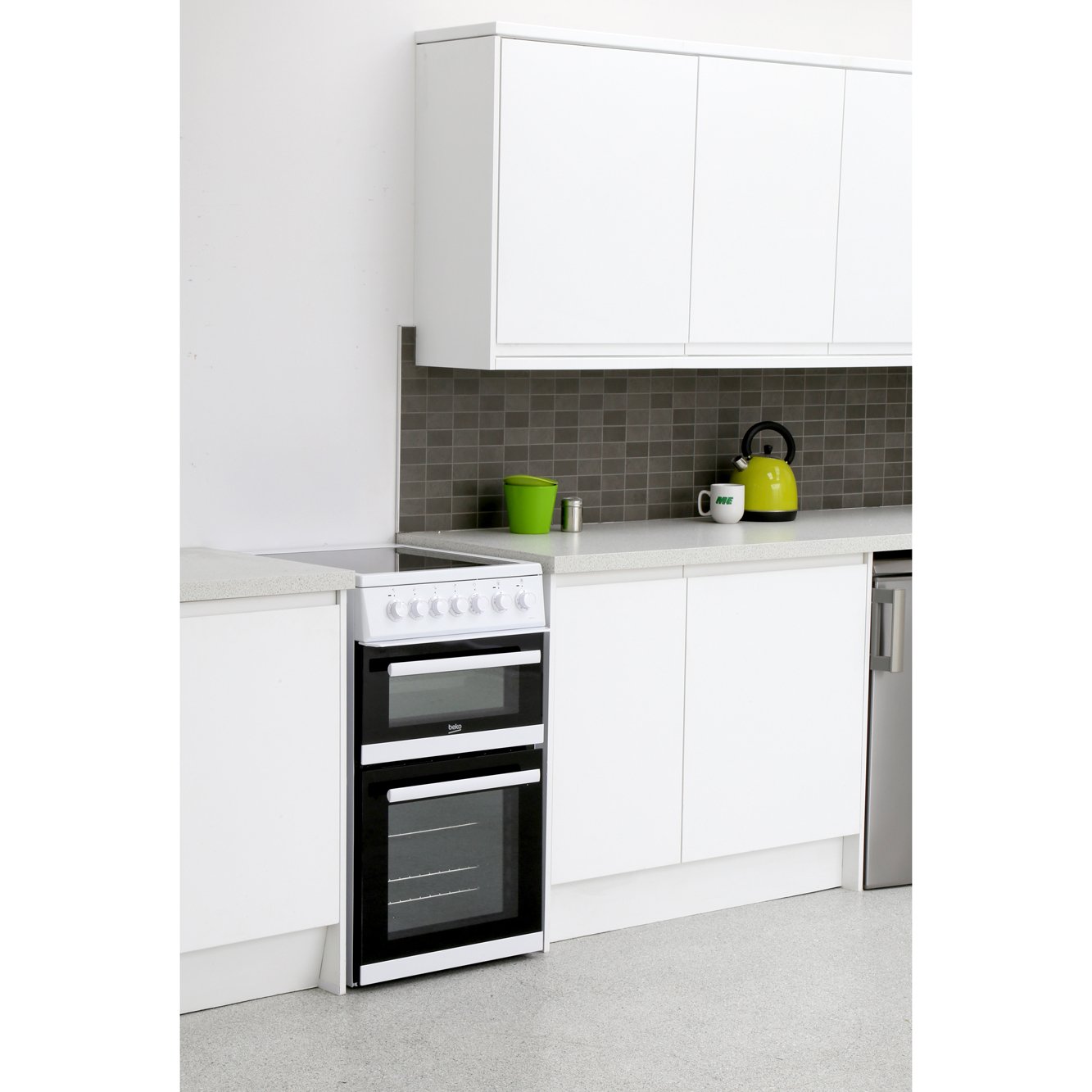Beko EDVC503W Ceramic Electric Cooker with Double Oven, White, A Rated