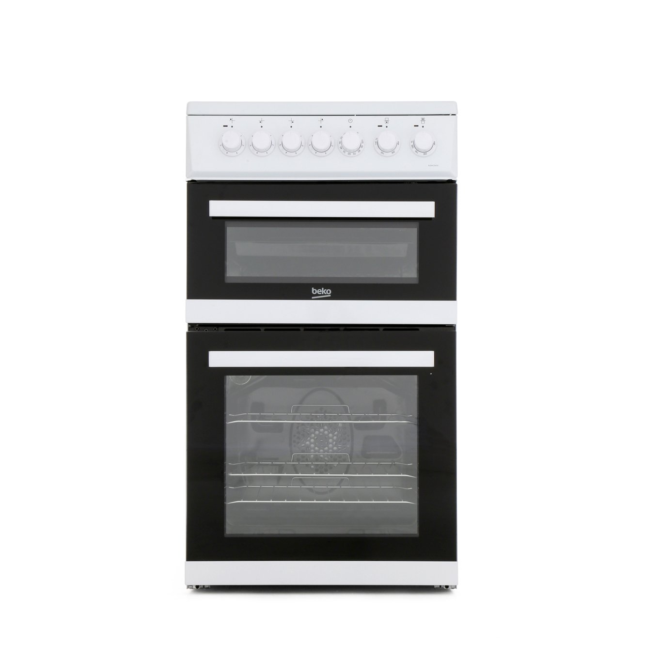 Beko EDVC503W Ceramic Electric Cooker with Double Oven, White, A Rated