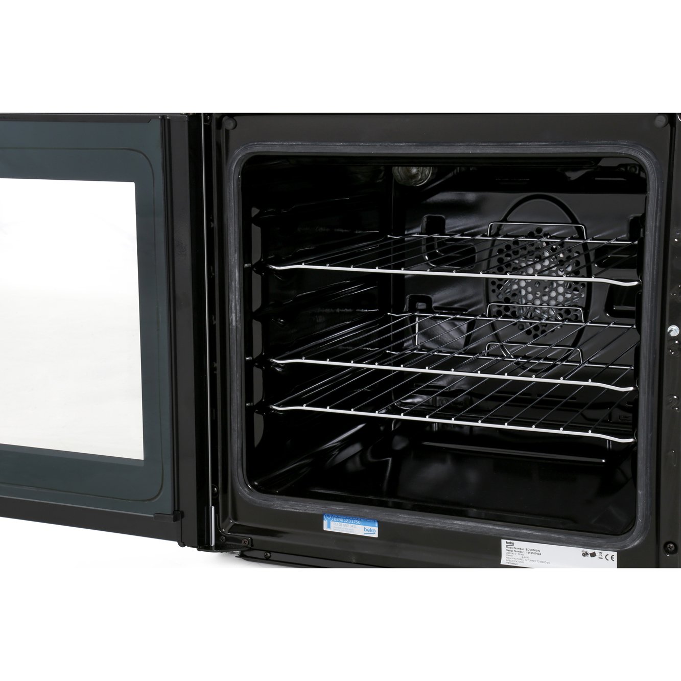 Beko EDVC503W Ceramic Electric Cooker with Double Oven, White, A Rated