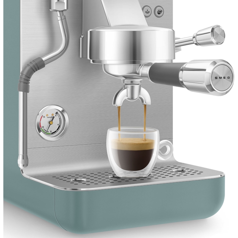 Smeg EMC02EGMUK Retro Mini Pro Espresso Coffee Machine, Green
