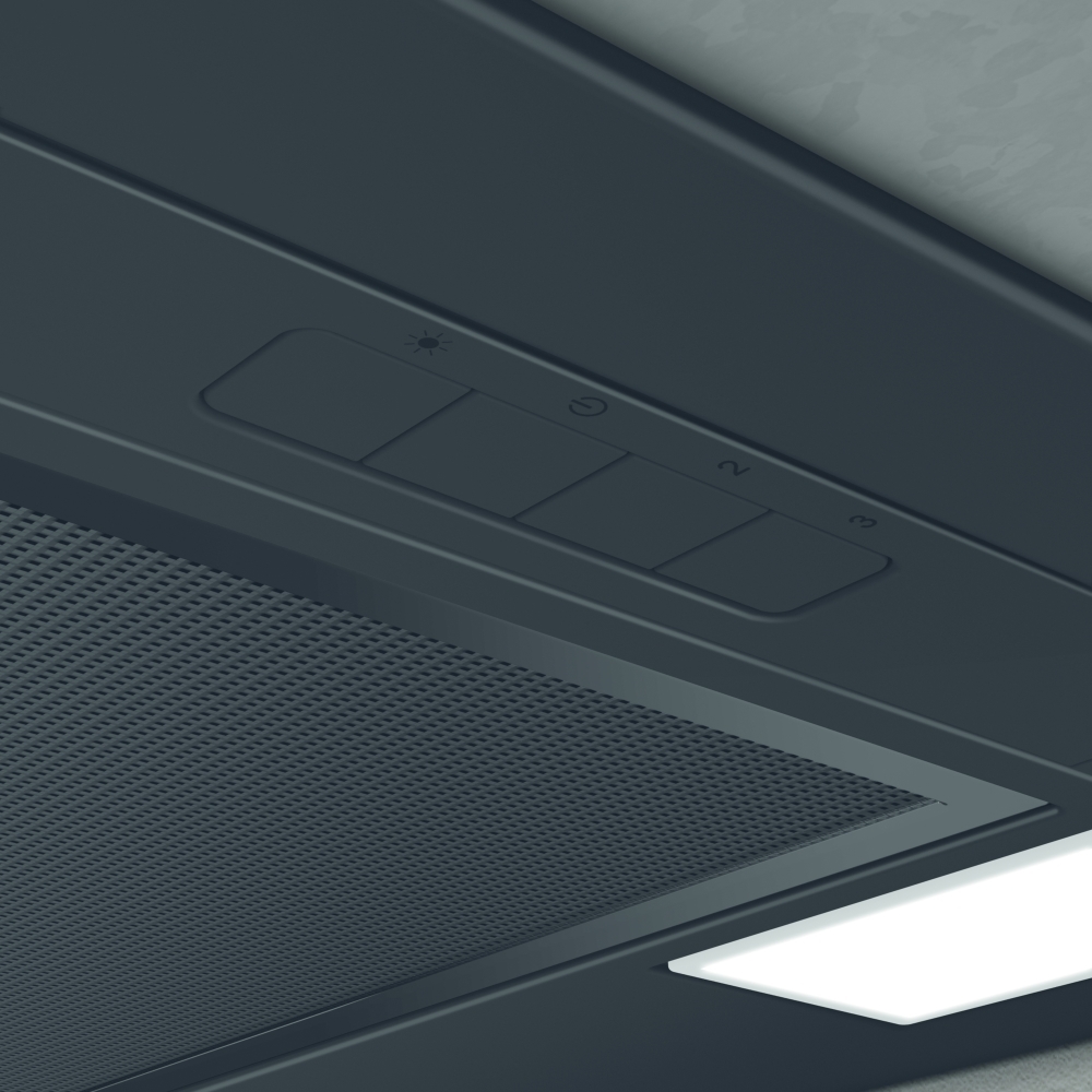 Elica ERA-LUX-BLK-60 Canopy Cooker Hood, Black, D Rated