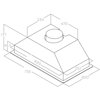 Elica ERA-STD-80 Canopy Cooker Hood, Grey, C Rated
