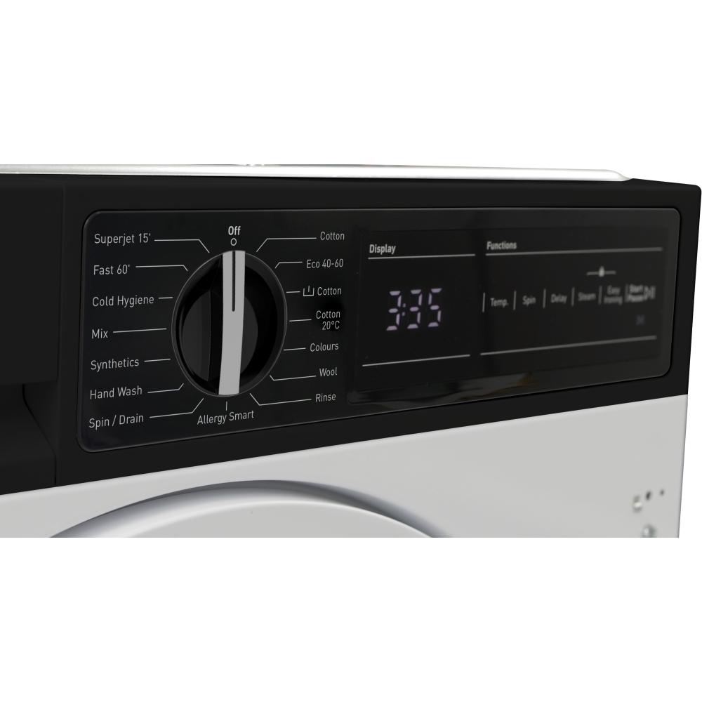 Sharp ES-NIH714BWA-EN Integrated Washing Machine, 7kg, 1400 Spin, White, A Rated