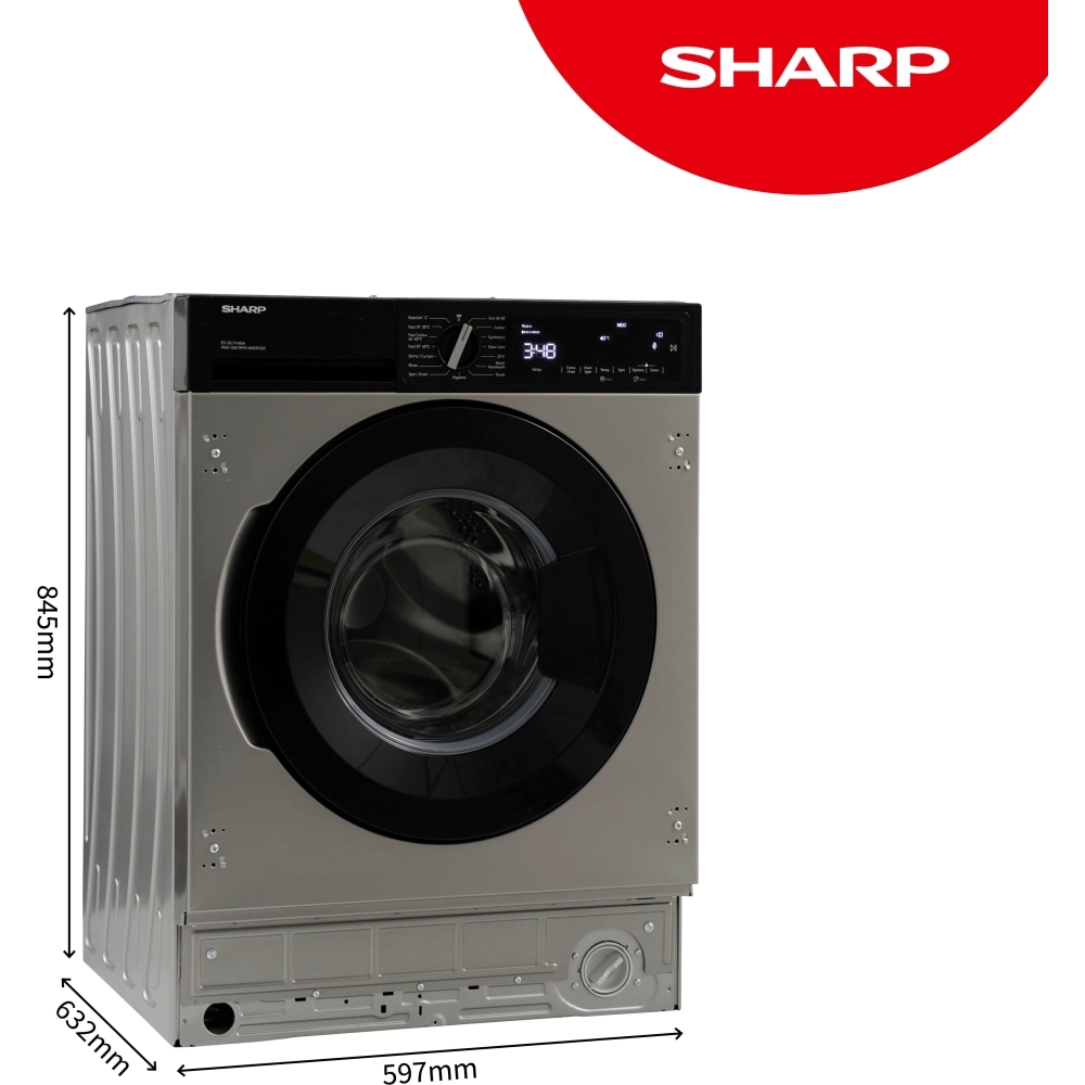 Sharp ES-SIL914BIA-EN Integrated Washing Machine, A Rated