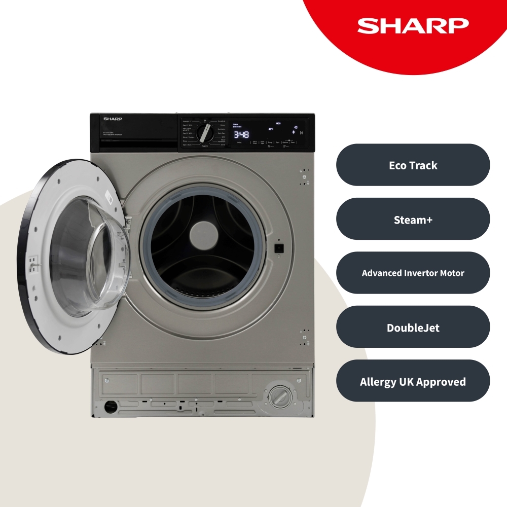 Sharp ES-SIL914BIA-EN Integrated Washing Machine, A Rated