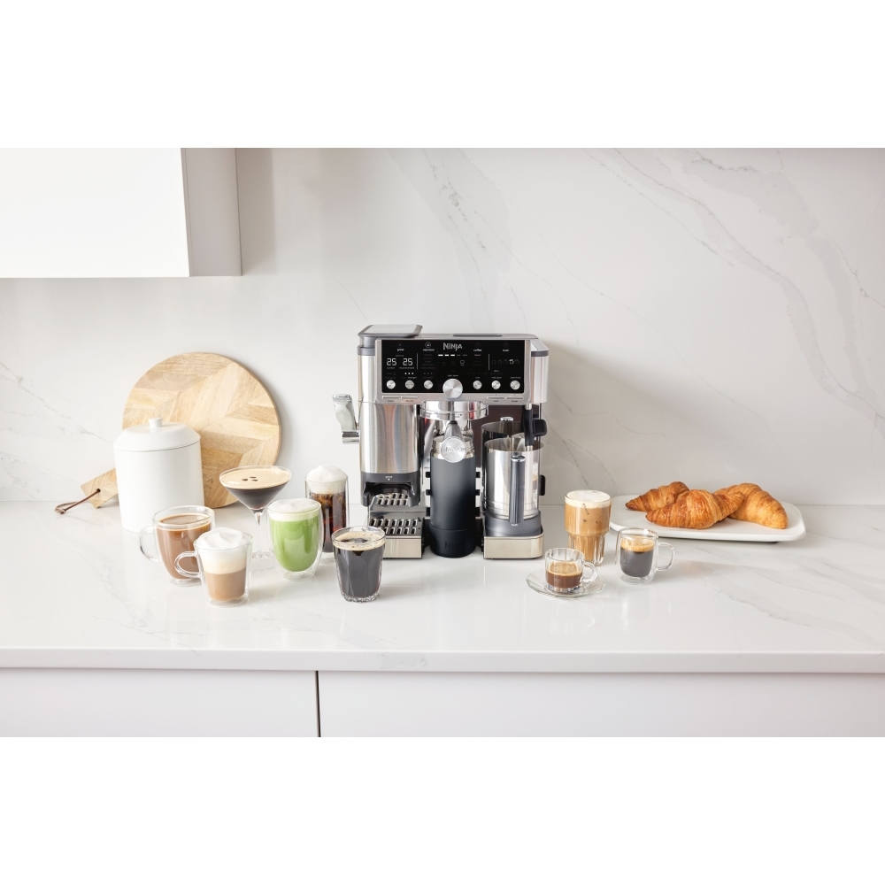 Ninja ES701UK Retro Coffee Machine, Stainless Steel