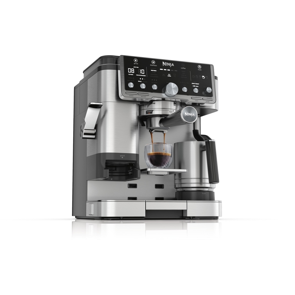 Ninja ES701UK Retro Coffee Machine, Stainless Steel