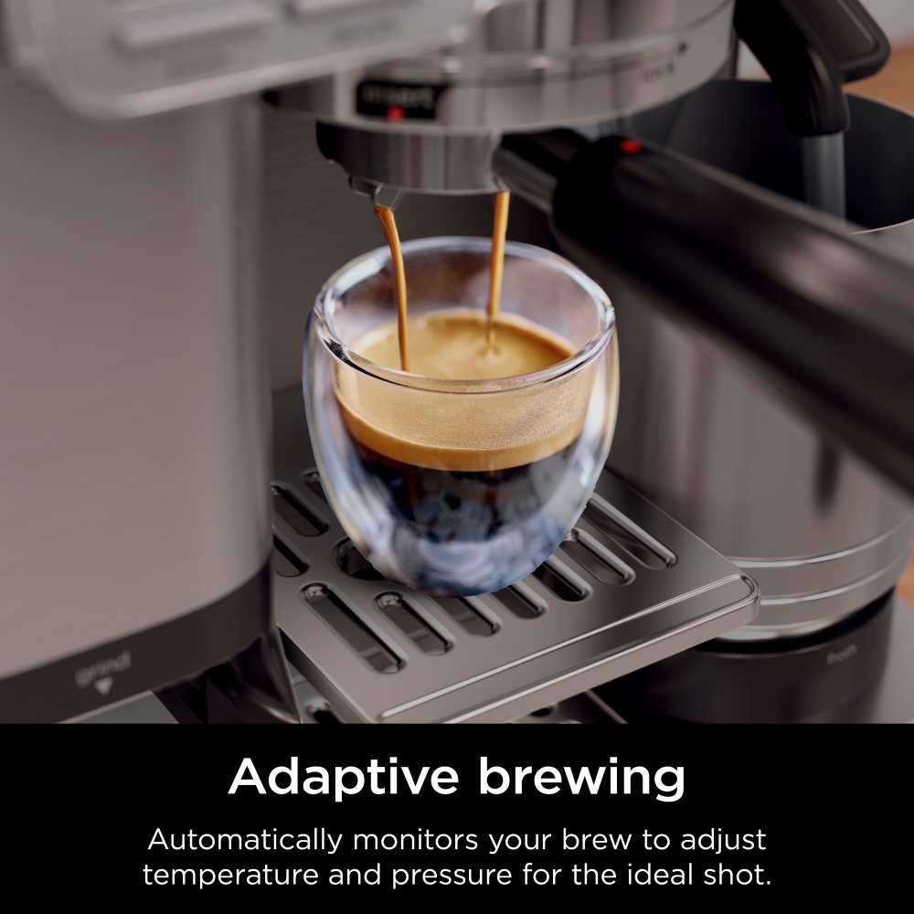 Ninja ES701UK Retro Coffee Machine, Stainless Steel
