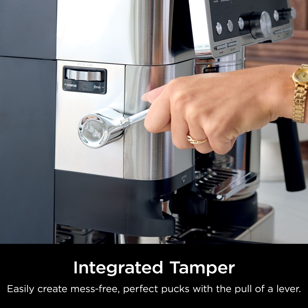 Ninja ES701UK Retro Coffee Machine, Stainless Steel
