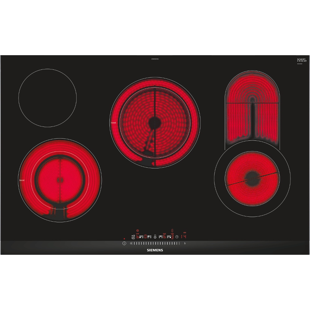 Siemens ET875FCP1D iQ300 Ceramic Hob, Black with Stainless Steel Trim