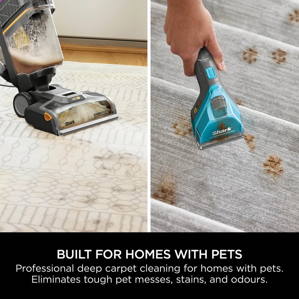Shark EX300UK CarpetXpert HairPro Pet Deep Carpet Cleaner with Built-In StainStriker, Black