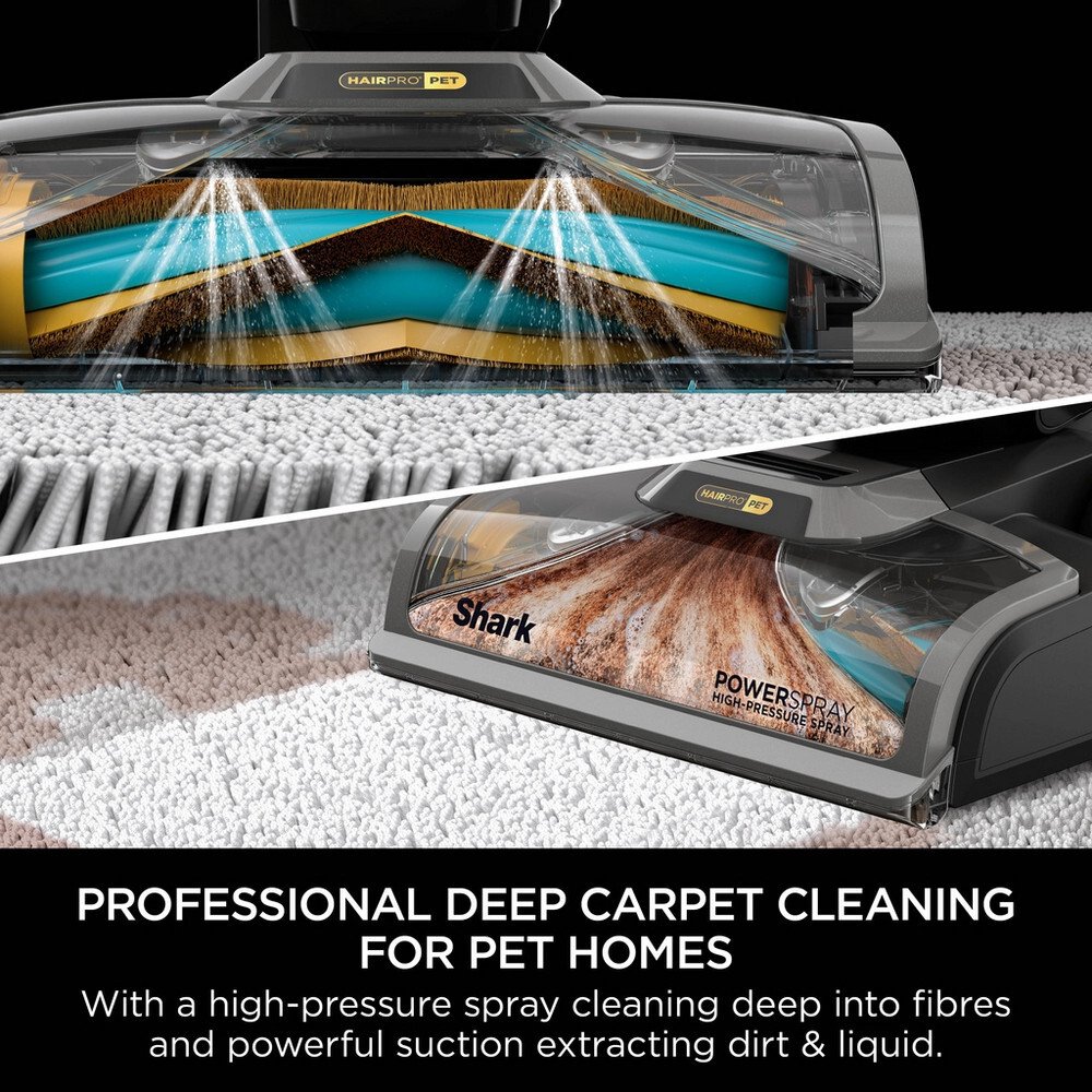 Shark EX300UK CarpetXpert HairPro Pet Deep Carpet Cleaner with Built-In StainStriker, Black