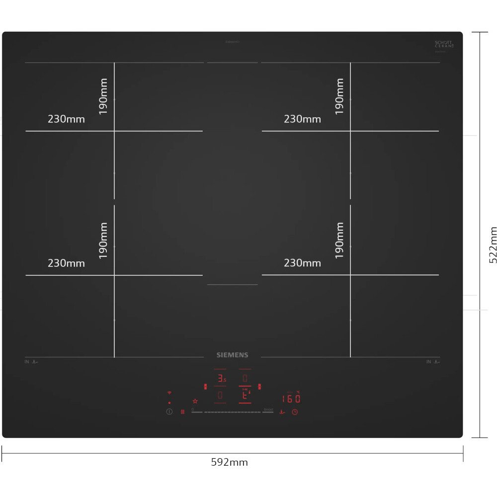 Siemens EX61AHYC1E iQ700 59cm Induction Hob, Black