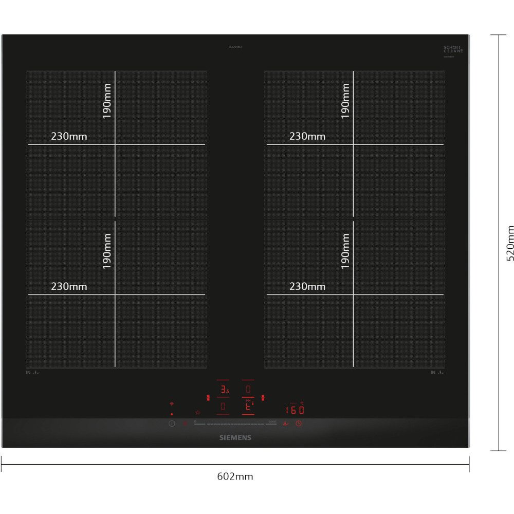 Siemens EX675HXC1E iQ700 60cm Induction Hob, Black