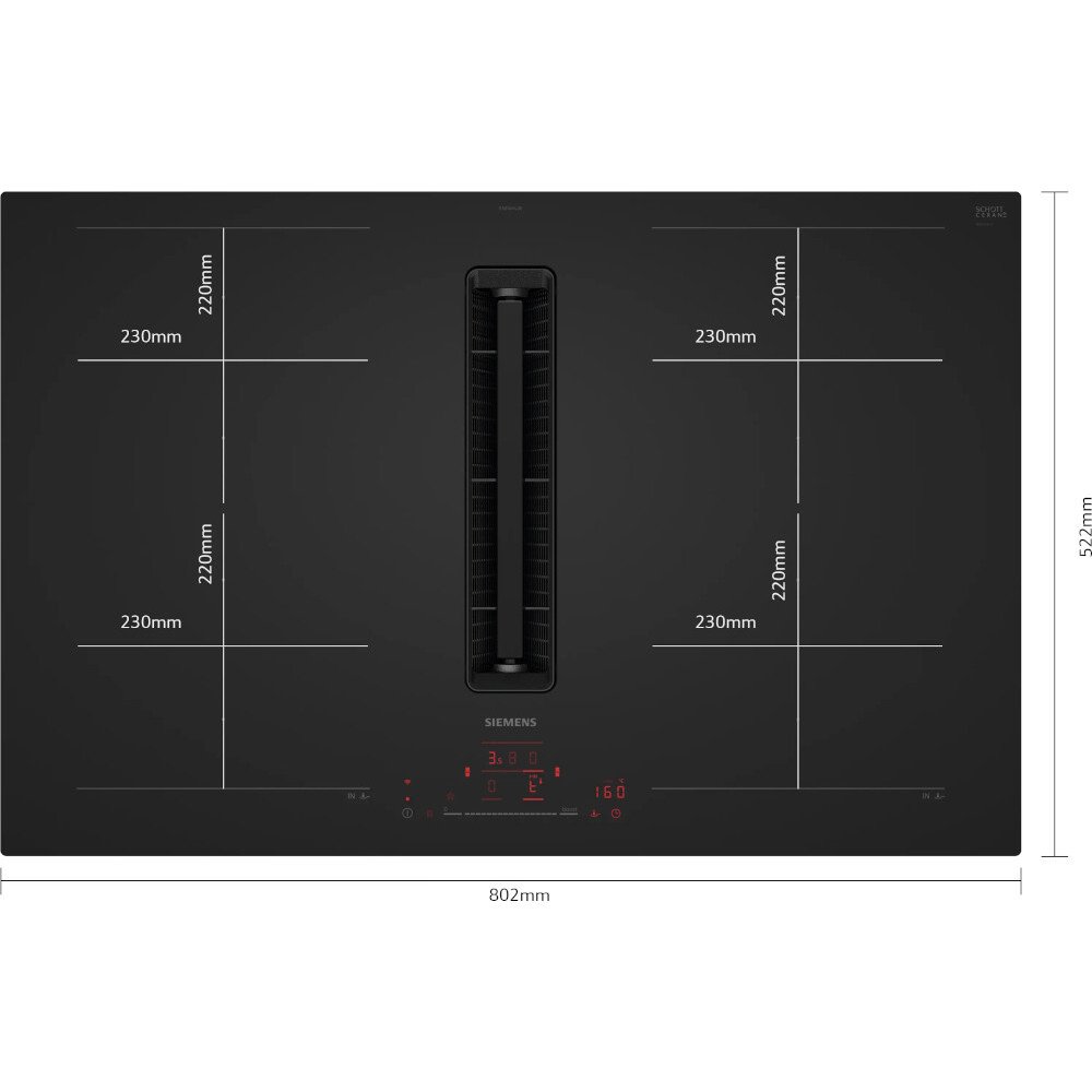 Siemens EX81AHL26E iQ700 80cm Vented Hob, Black, B Rated
