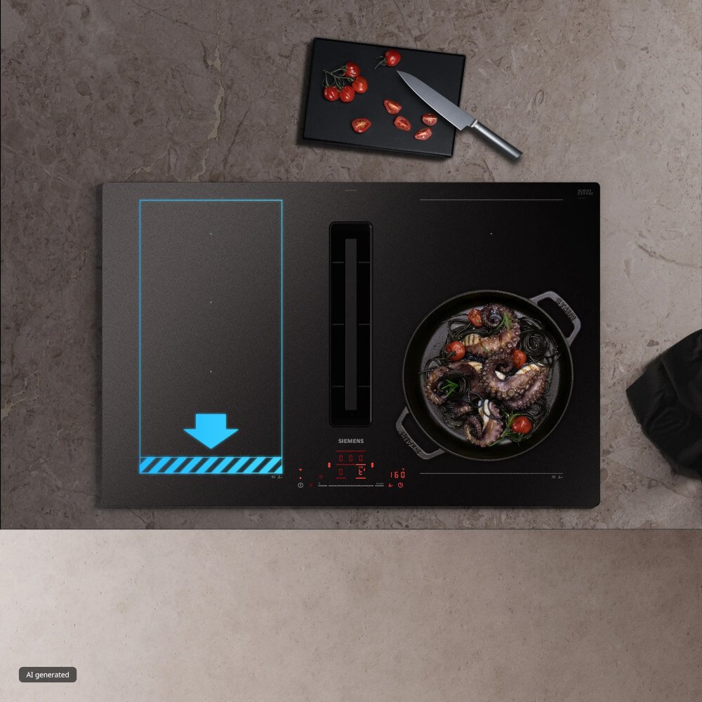 Siemens EX81AHL26E iQ700 80cm Vented Hob, Black, B Rated