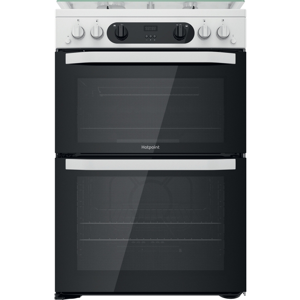 Hotpoint HDM67G0CCW/UK Gas Cooker with Double Oven, White, A Rated