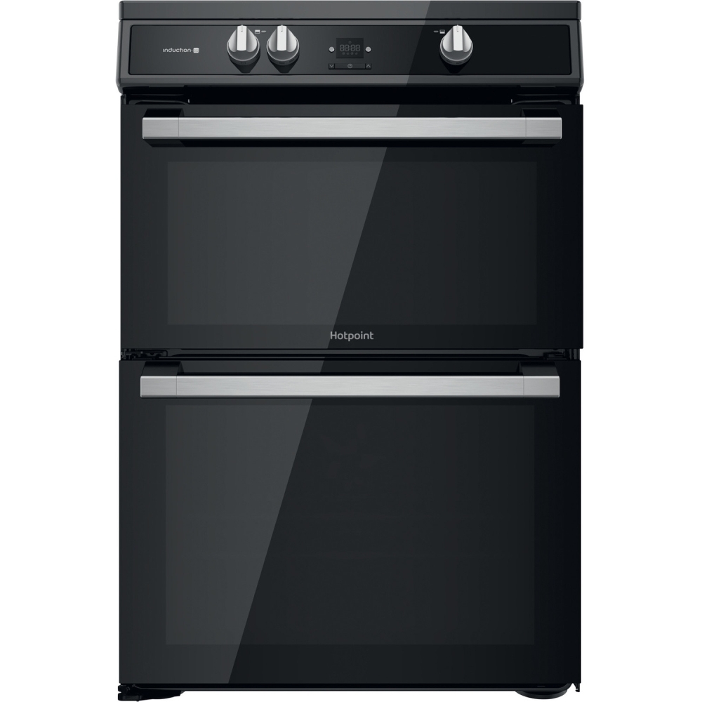 Hotpoint HDT67I9HM2C/UK Induction Electric Cooker with Double Oven, Black, A Rated