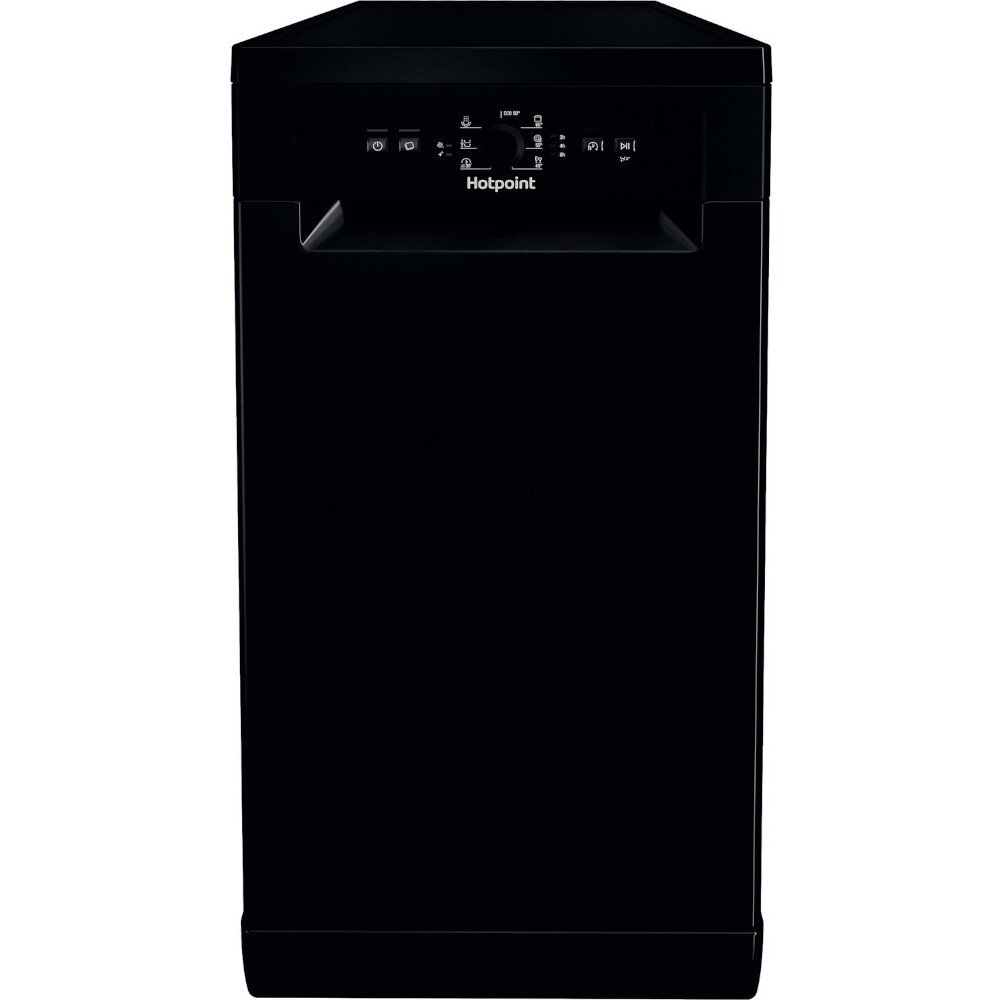 Hotpoint HSFE 1B19 B UK N Slimline Dishwasher, Black (F161619) Marks