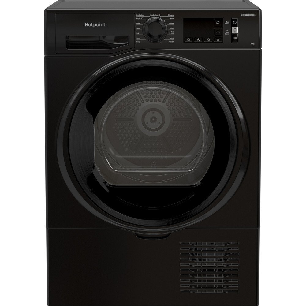 Hotpoint H3D91BUK Condenser Tumble Dryer, 9kg, Black, B Rated