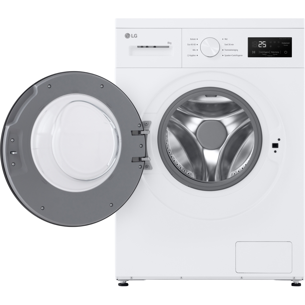 LG F4A10S8NWK Washing Machine, 8kg, 1400 Spin, White, A Rated