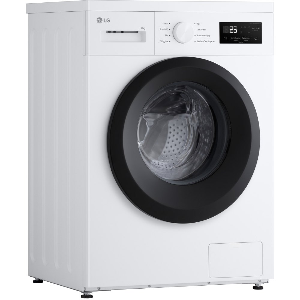 LG F4A10S8NWK Washing Machine, 8kg, 1400 Spin, White, A Rated