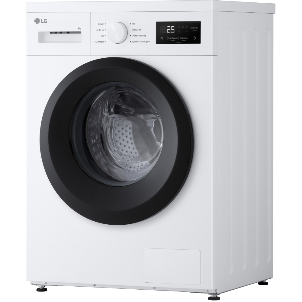 LG F4A10S8NWK Washing Machine, 8kg, 1400 Spin, White, A Rated
