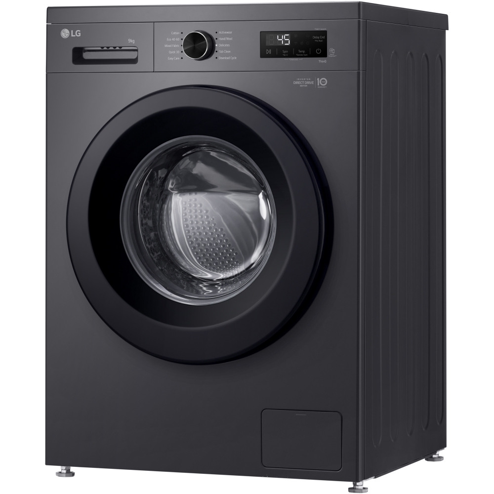 LG F4X1009NMK Washing Machine, 9kg, 1400 Spin, Grey, A Rated