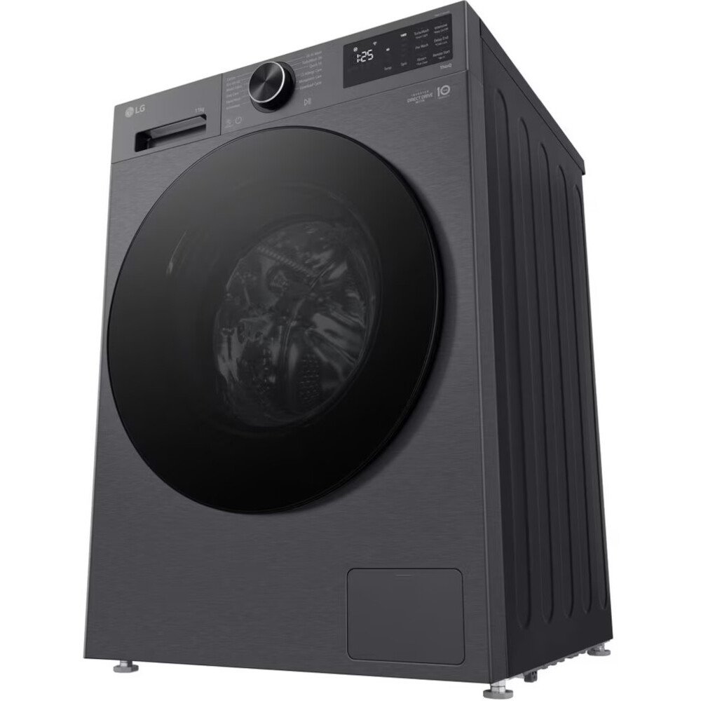 LG F4X5011TBB Washing Machine, 11kg, 1400 Spin, Black, A Rated