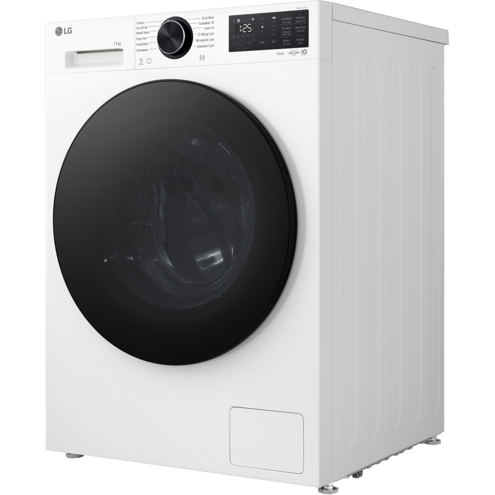 LG F4X5011TWB Washing Machine, 11kg, 1400 Spin, White, A Rated