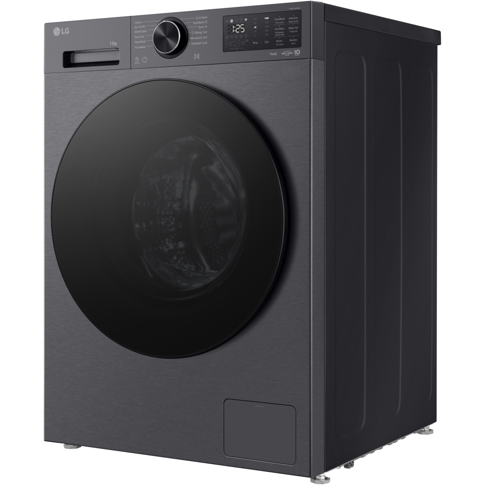 LG F4X5013TBB Washing Machine, 1400 Spin, Black, A Rated