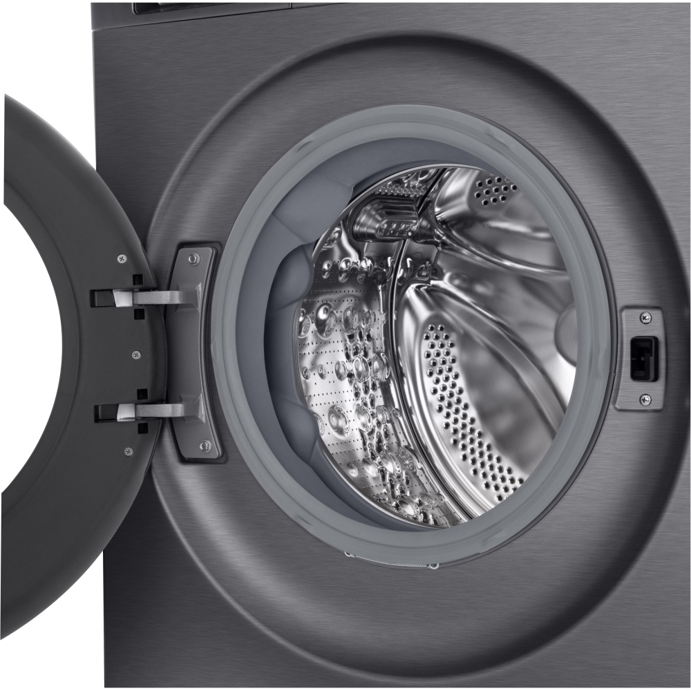 LG F4X5013TBB Washing Machine, 1400 Spin, Black, A Rated