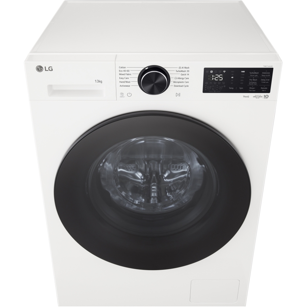 LG F4X5013TWB Washing Machine, 1400 Spin, White, A Rated