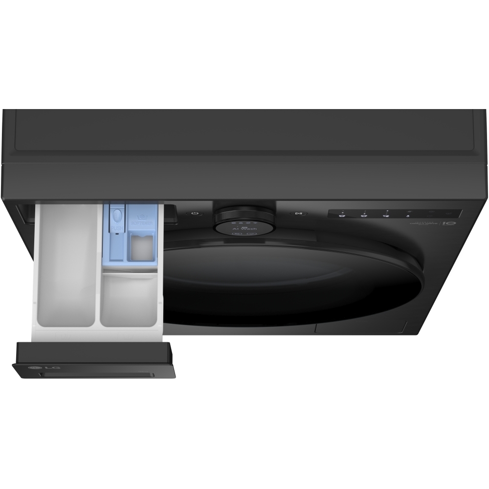 LG F4X7009TBB Washing Machine, 9kg, 1400 Spin, Black, A Rated