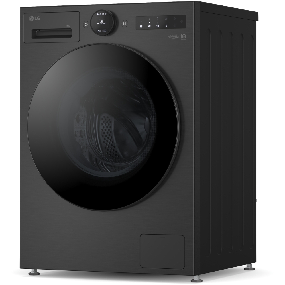 LG F4X7009TBB Washing Machine, 9kg, 1400 Spin, Black, A Rated