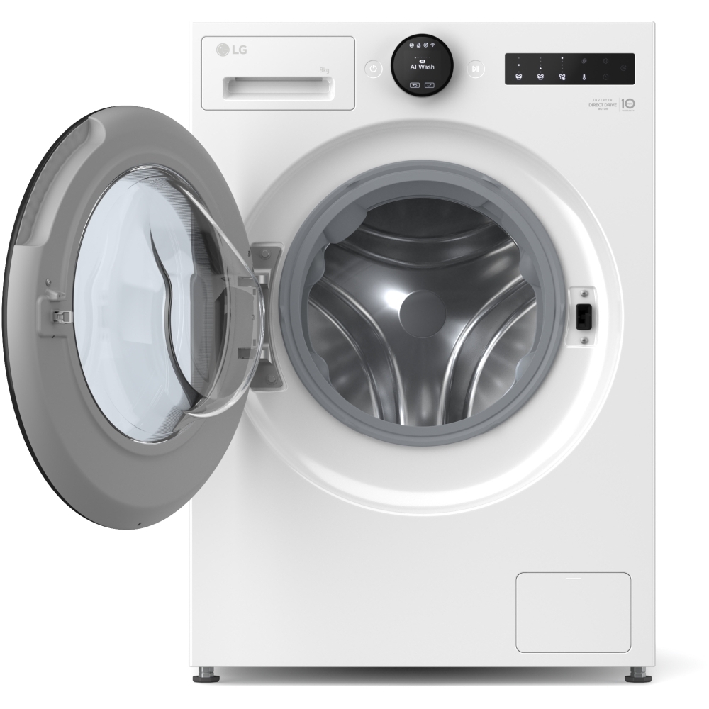 LG F4X7009TWB Washing Machine, 9kg, 1400 Spin, White, A Rated