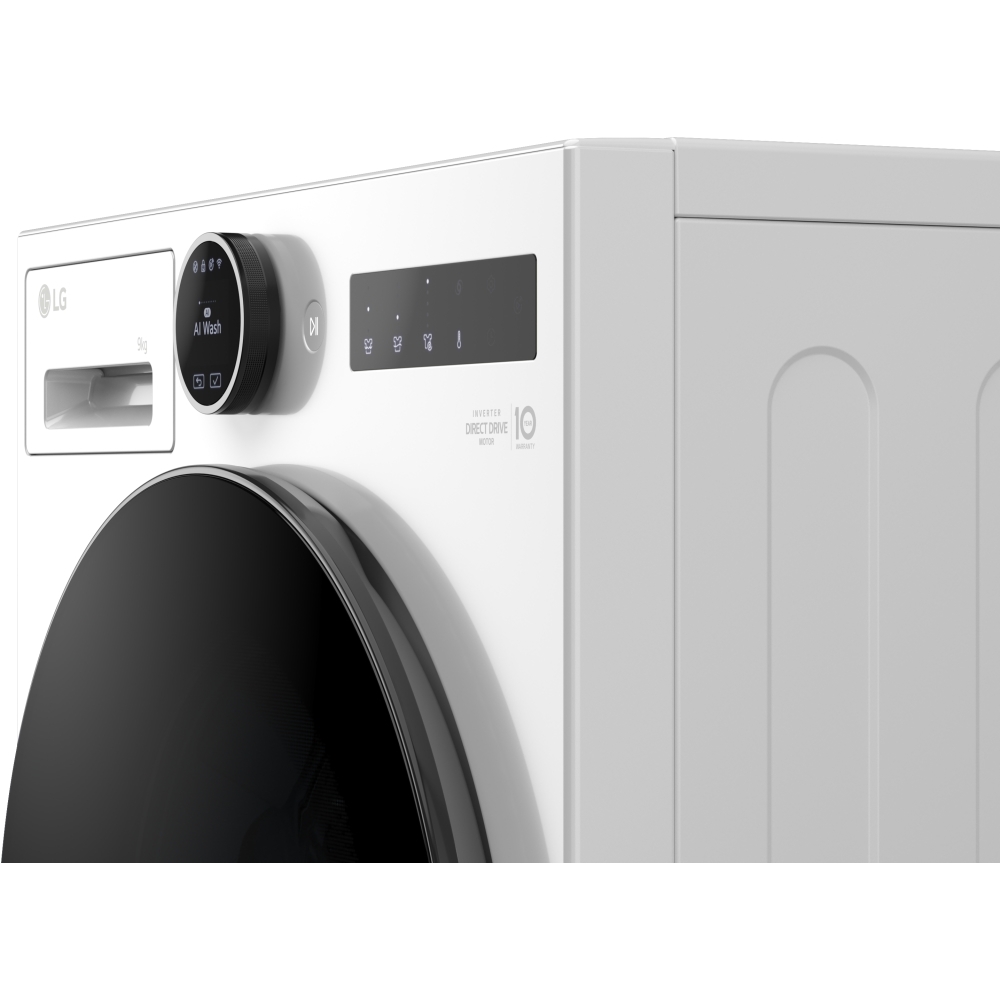 LG F4X7009TWB Washing Machine, 9kg, 1400 Spin, White, A Rated