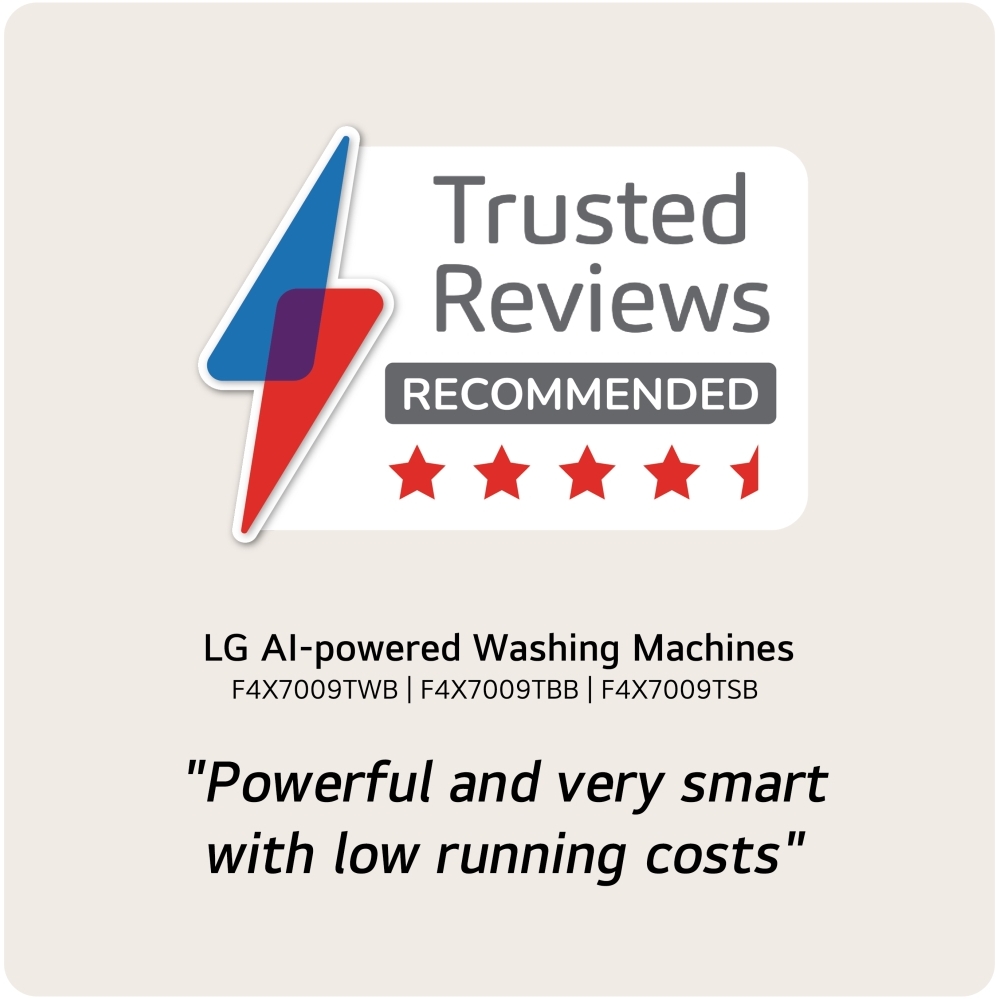 LG F4X7009TWB Washing Machine, 9kg, 1400 Spin, White, A Rated