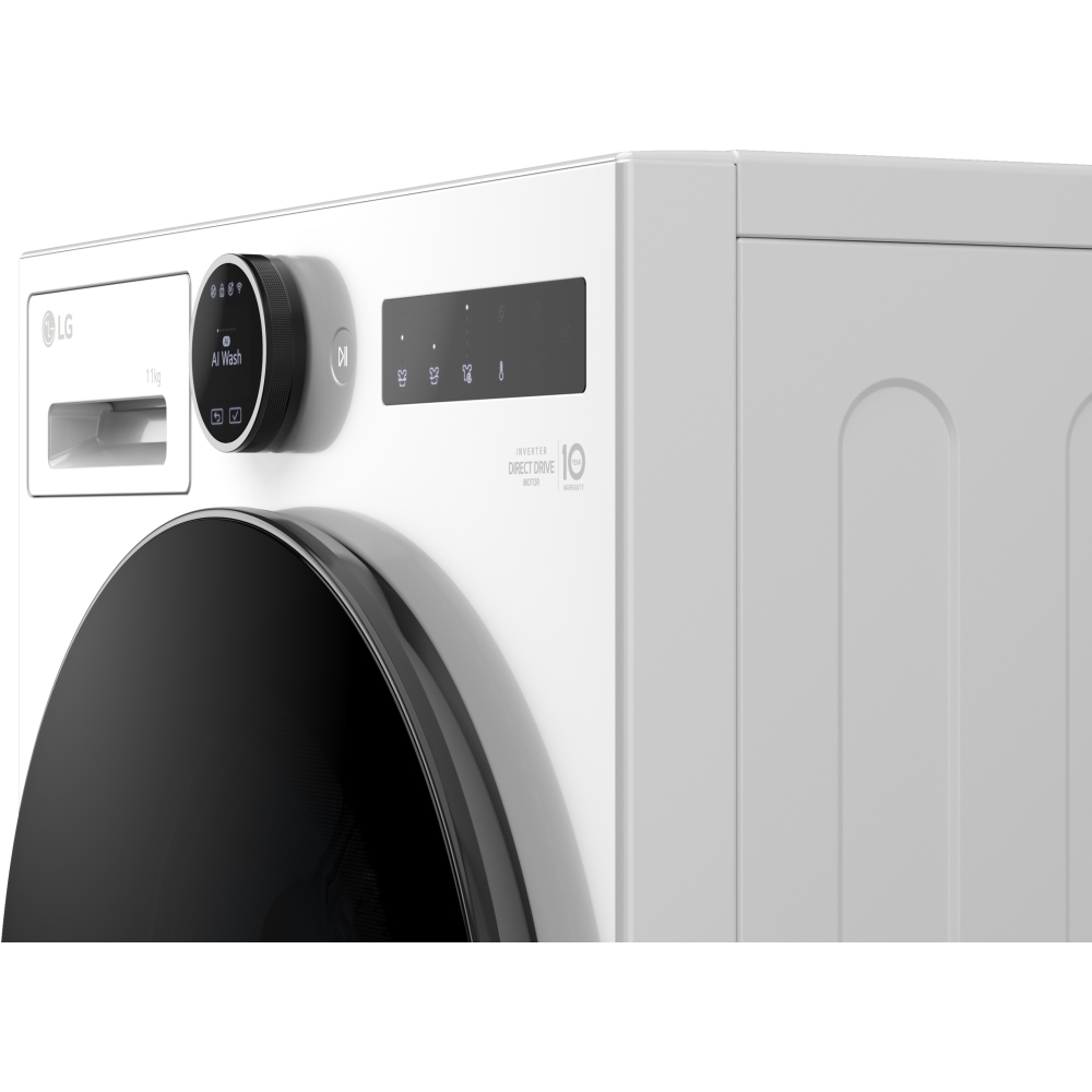 LG F4X7011TWB Series 7 AI Direct Drive&trade; Washing Machine, 11kg, 1400 Spin, White, A Rated