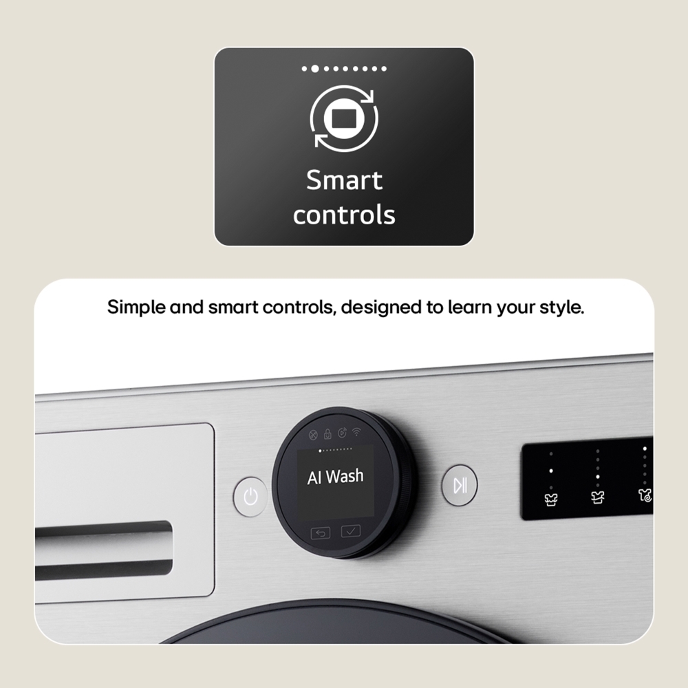 LG F4X7011TWB Series 7 AI Direct Drive&trade; Washing Machine, 11kg, 1400 Spin, White, A Rated