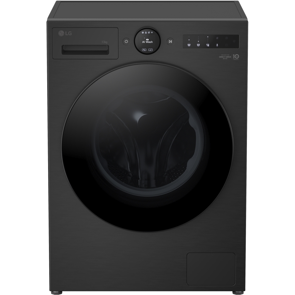 LG F4X7013TBB Washing Machine, 13kg, 1400 Spin, Black, A Rated