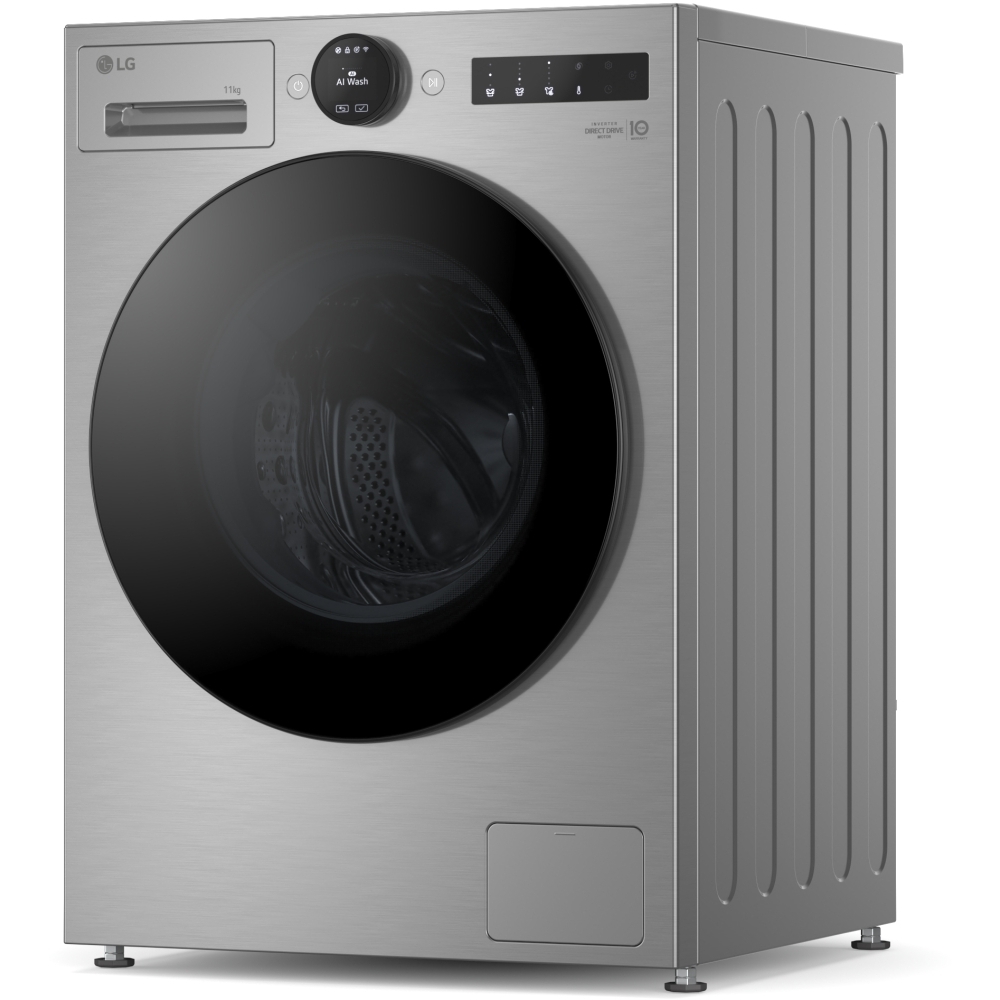 LG F4X7511TSB Washing Machine, 11kg, 1400 Spin, Silver, A Rated