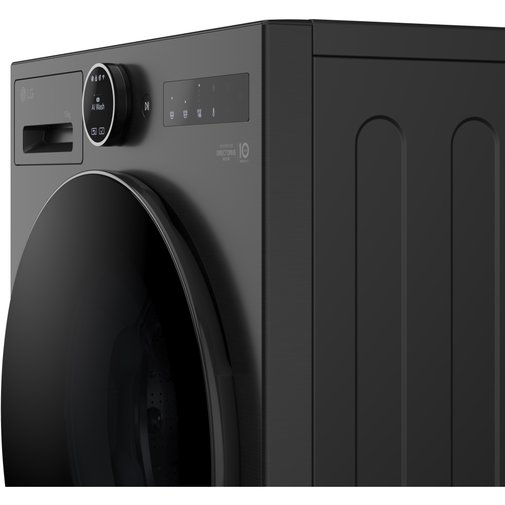 LG F4X7513TBB Washing Machine, 13kg, 1400 Spin, Black, A Rated