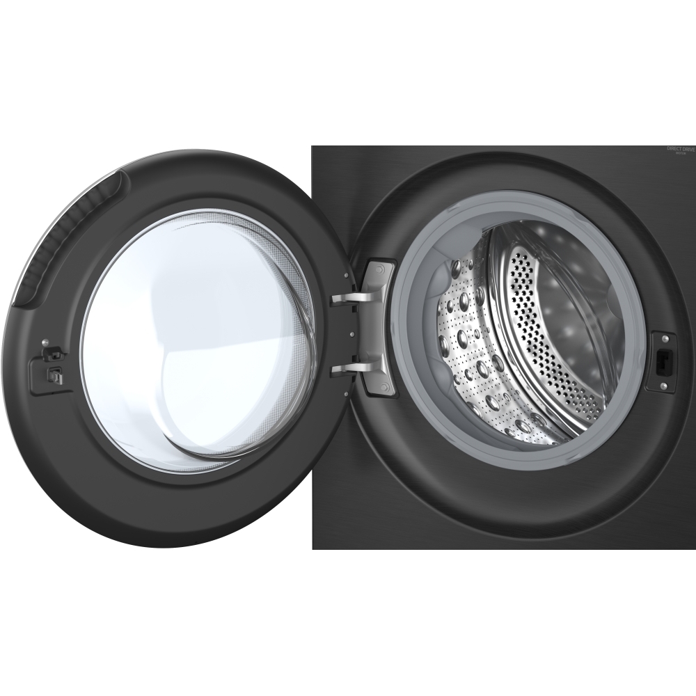 LG F4X9009TBC Washing Machine, 9kg, 1400 Spin, Black, A Rated