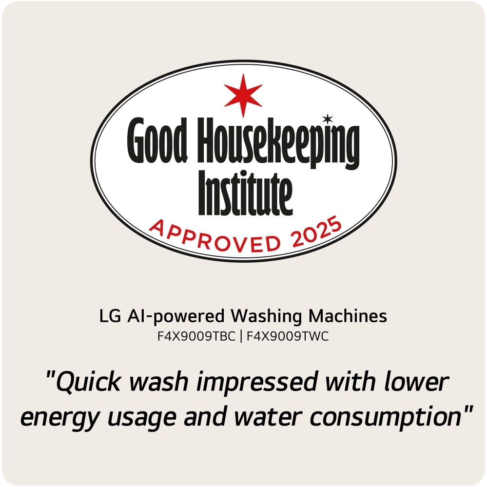 LG F4X9009TBC Washing Machine, 9kg, 1400 Spin, Black, A Rated