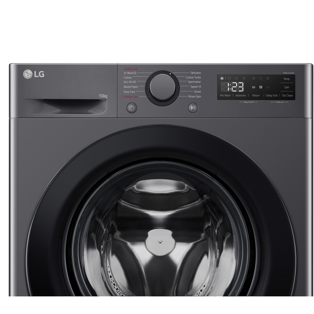 LG F4Y510GBLN1 Washing Machine, 10kg, 1400 Spin, Grey, A Rated