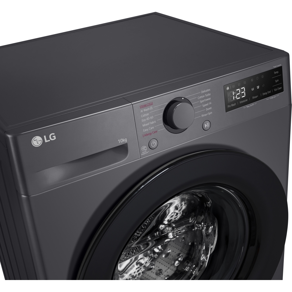 LG F4Y510GBLN1 Washing Machine, 10kg, 1400 Spin, Grey, A Rated