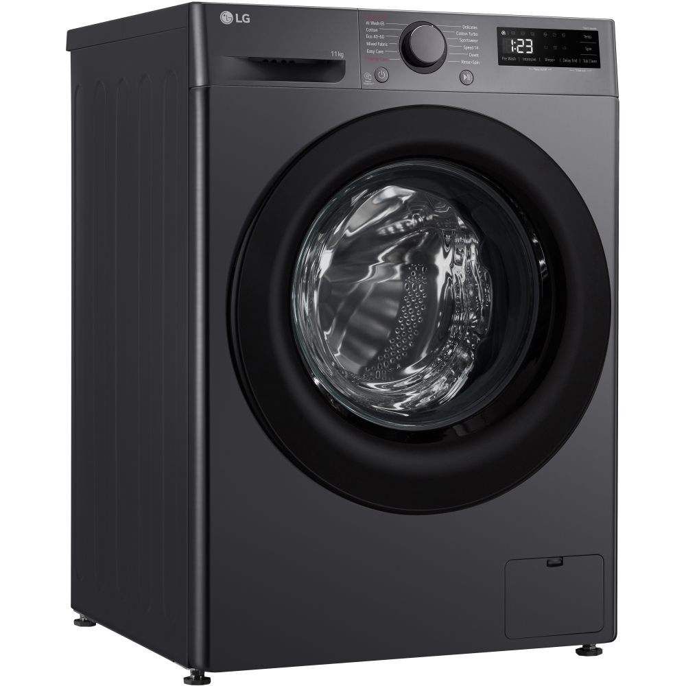 LG F4Y511GBLN1 Washing Machine, 11kg, 1400 Spin, Grey, A Rated